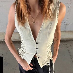 Princess Polly Cream Vest Top